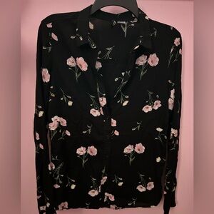 Floral Black Blouse